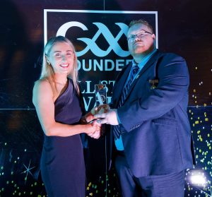 Clodagh Naughton collecting her 2024 All-Star